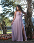 2019 Blush Pink Prom Dresses Split Sexy V-Neck Chiffon Long Prom Gowns Criss Cross Back